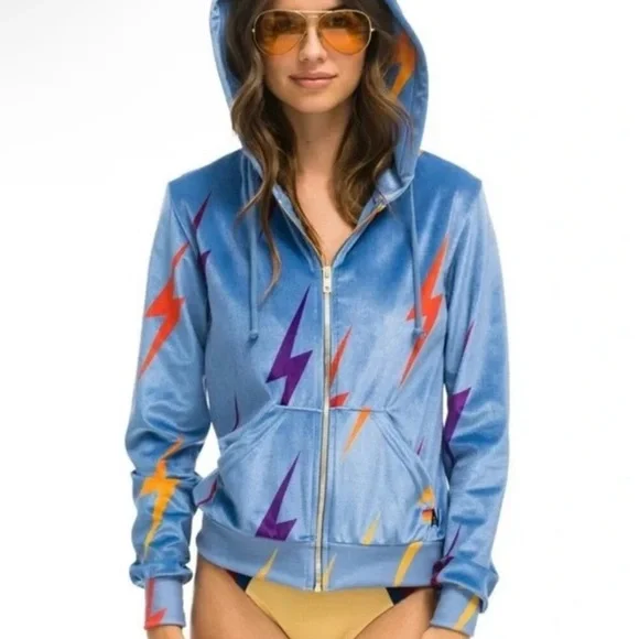 Aviator Nation Velvet Bolt Repeat Hoodie - Picture 1 of 5